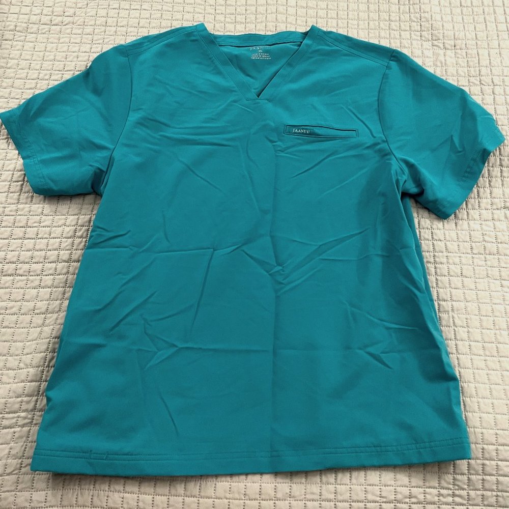 Jaanuu XL Men's 4 pocket V-neck scrub top in teal